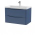 Nuie Lunar Vanity Unit & Basin - 800mm Wall Hung 2 Drawer - Ceramic Basin
