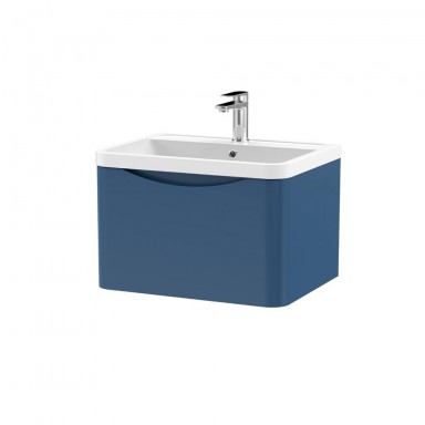 Nuie Lunar Vanity Unit & Basin - 600mm Wall Hung 1 Drawer - Polymarble Basin