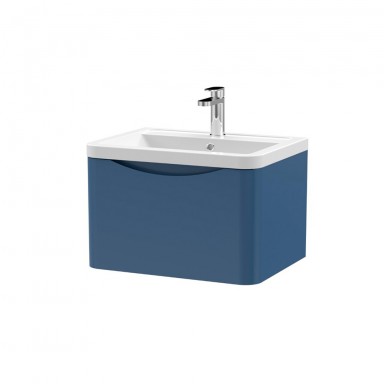 Nuie Lunar Vanity Unit & Basin - 600mm Wall Hung 1 Drawer - Ceramic Basin