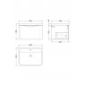 Nuie Lunar Vanity Unit & Basin - 600mm Wall Hung 1 Drawer - Polymarble Basin