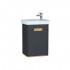Vitra Sento Vanity Unit & Basin Right With Doors - 500MM Matt Anthracite