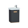 Vitra Sento Vanity Unit & Basin Right With Doors - 500MM Matt Anthracite