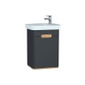 Vitra Sento Vanity Unit & Basin With Doors - 500MM Matt Anthracite