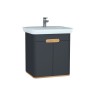 Vitra Sento Vanity Unit & Basin With Doors - 650MM Matt Anthracite