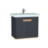 Vitra Sento Vanity Unit & Basin With Doors - 800MM Matt Anthracite