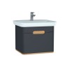 Vitra Sento Vanity Unit & Basin 1 Drawer - 650MM Matt Anthracite
