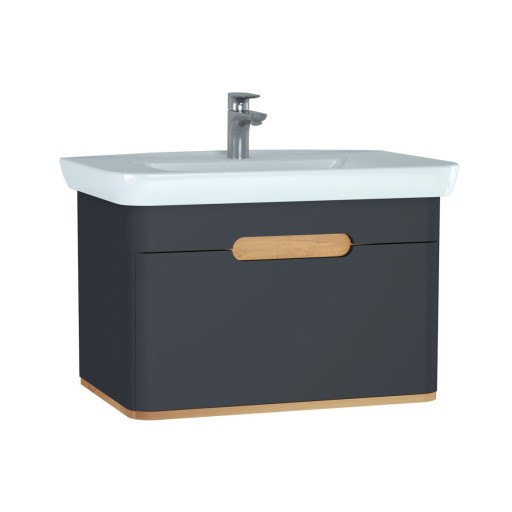 Vitra Sento Vanity Unit & Basin 1 Drawer - 800MM Matt Anthracite