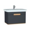 Vitra Sento Vanity Unit & Basin 1 Drawer - 800MM Matt Anthracite