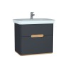 Vitra Sento Vanity Unit & Basin 2 Drawers - 800MM Matt Anthracite