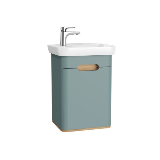 Vitra Sento Vanity Unit & Basin With Doors - 500MM Matt Fjord Green