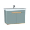 Vitra Sento Vanity Unit & Basin With Doors - 1000MM Matt Fjord Green