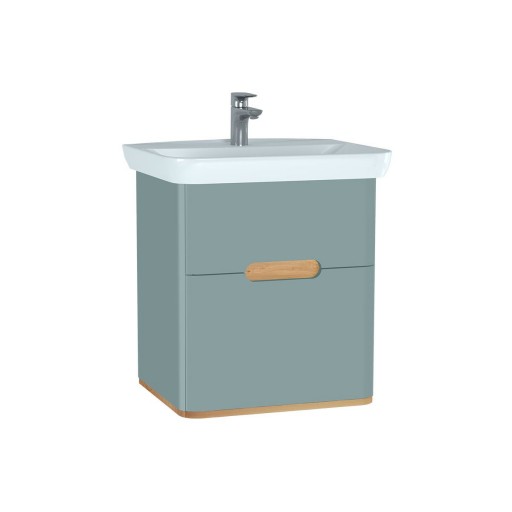 Vitra Sento Vanity Unit & Basin  2 Drawers - 650MM Matt Fjord Green