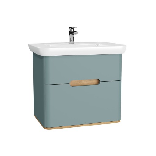Vitra Sento Vanity Unit & Basin 2 Drawers - 800MM Matt Fjord Green