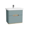 Vitra Sento Vanity Unit & Basin 2 Drawers - 800MM Matt Fjord Green