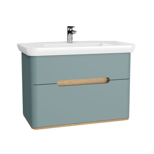 Vitra Sento Vanity Unit & Basin 2 Drawers - 1000MM Matt Fjord Green