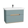 Vitra Sento Vanity Unit & Basin 2 Drawers - 1000MM Matt Fjord Green