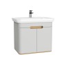 Vitra Sento Vanity Unit & Basin With Doors - 800MM Matt Light Grey
