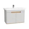 Vitra Sento Vanity Unit & Basin With Doors - 1000MM Matt Light Grey