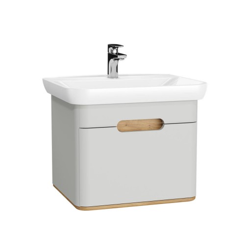 Vitra Sento Vanity Unit & Basin  1 Drawer - 650MM Matt Light Grey