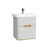 Vitra Sento Vanity Unit & Basin 2 Drawers - 650MM Matt Light Grey