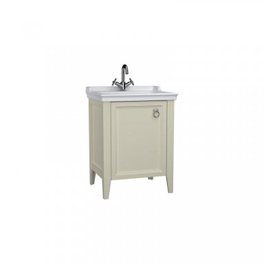 VitrA Valarte Left Hinged Matt Ivory Vanity Unit & Single Tap Basin - 650MM
