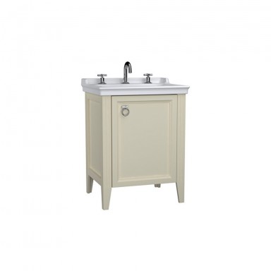 VitrA Valarte Right Hinged Matt Ivory Vanity Unit & Triple Tap Basin - 650MM