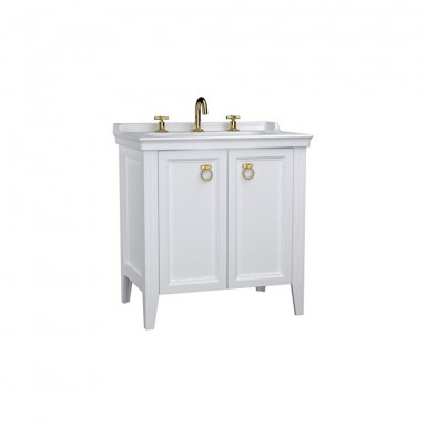 VitrA Valarte Double Door Matt White Vanity Unit & Triple Tap Basin - 800MM