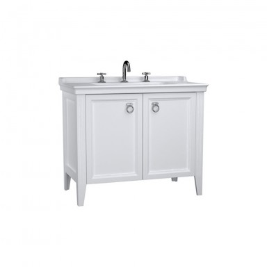 VitrA Valarte Double Door Matt White Vanity Unit & Triple Tap Basin - 1000MM