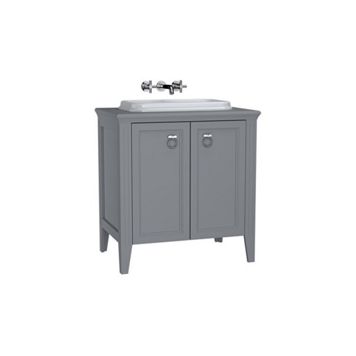 VitrA Valarte Double Door Matt Grey Vanity Unit & Single Tap Basin - 800MM