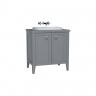 VitrA Valarte Double Door Matt Grey Vanity Unit & Single Tap Basin - 800MM