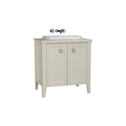 VitrA Valarte Double Door Matt Ivory Vanity Unit & Single Tap Basin - 800MM