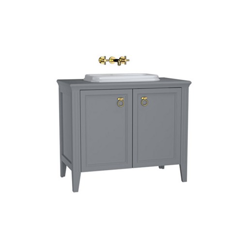 VitrA Valarte Double Door Matt Grey Vanity Unit & Single Tap Basin - 1000MM