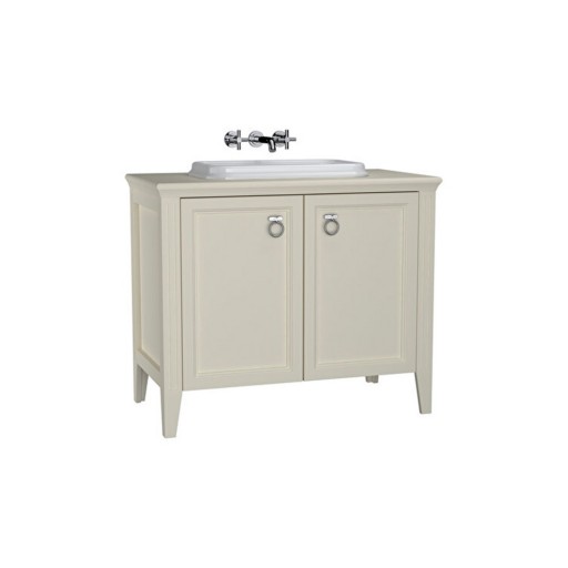 VitrA Valarte Double Door Matt Ivory Vanity Unit & Single Tap Basin - 1000MM