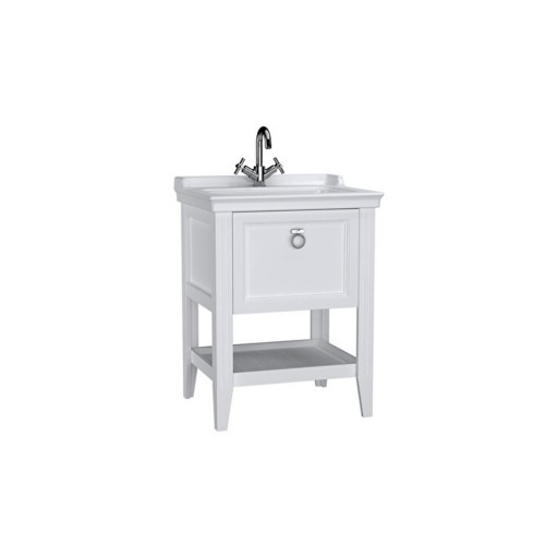 VitrA Valarte Single Drawer Matt White Vanity Unit & Single Tap Basin - 650MM