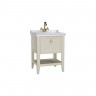 VitrA Valarte Single Drawer Matt Ivory Vanity Unit & Single Tap Basin - 650MM