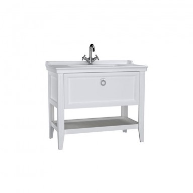 VitrA Valarte Single Drawer Matt White Vanity Unit & Single Tap Basin - 1000MM