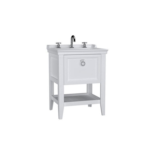 VitrA Valarte Single Drawer Matt White Vanity Unit & Single Tap Basin - 650MM
