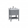 VitrA Valarte Single Drawer Matt Grey Vanity Unit & Single Tap Basin - 650MM
