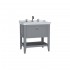 VitrA Valarte Single Drawer Matt Grey Vanity Unit & Triple Tap Basin - 800MM