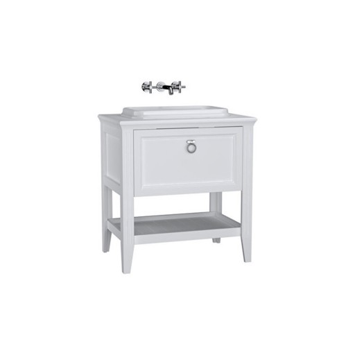 VitrA Valarte Single Drawer Matt White Vanity Unit & Single Tap Basin - 800MM
