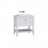VitrA Valarte Single Drawer Matt White Vanity Unit & Single Tap Basin - 800MM