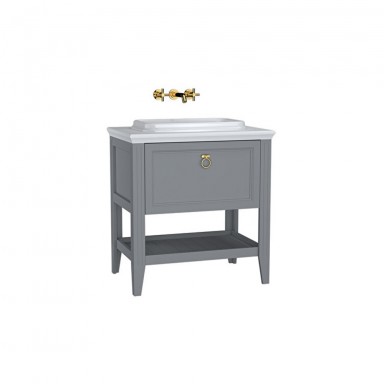 VitrA Valarte Single Drawer Matt Grey Vanity Unit & Single Tap Basin - 800MM