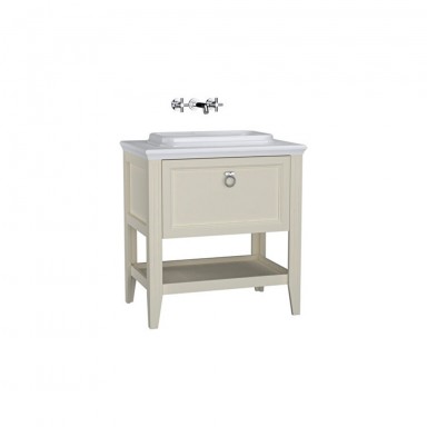 VitrA Valarte Single Drawer Matt Ivory Vanity Unit & Single Tap Basin - 800MM
