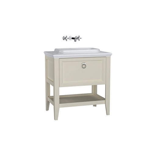 VitrA Valarte Single Drawer Matt Ivory Vanity Unit & Single Tap Basin - 800MM