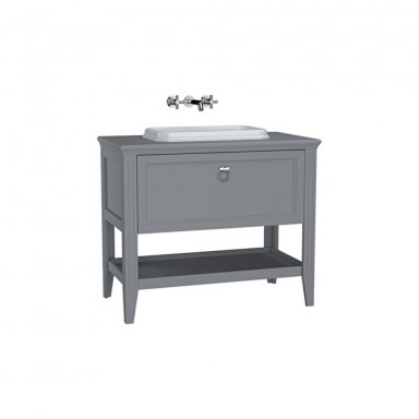 VitrA Valarte Single Drawer Matt Grey Vanity Unit & Single Tap Basin - 1000MM