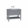 VitrA Valarte Single Drawer Matt Grey Vanity Unit & Single Tap Basin - 1000MM