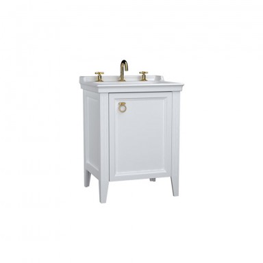 VitrA Valarte Left Hinged Matt White Vanity Unit & Triple Tap Basin - 650MM