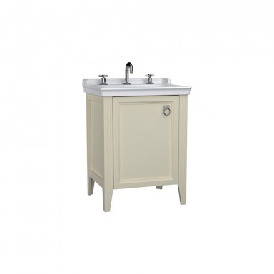 VitrA Valarte Left Hinged Matt Ivory Vanity Unit & Triple Tap Basin - 650MM