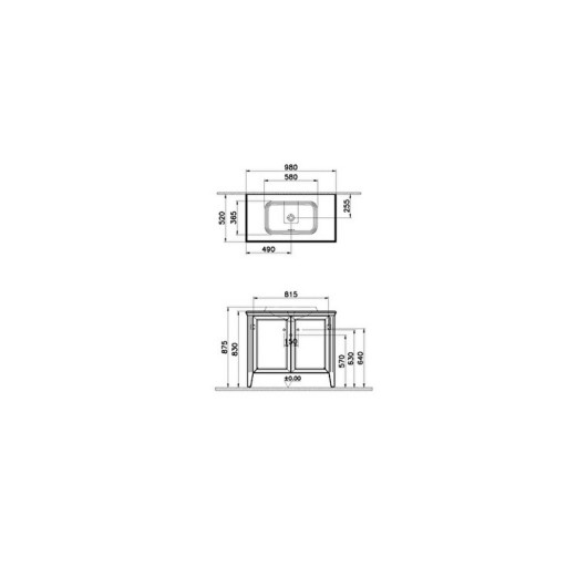 VitrA Valarte Double Door Matt Grey Vanity Unit & Single Tap Basin - 1000MM