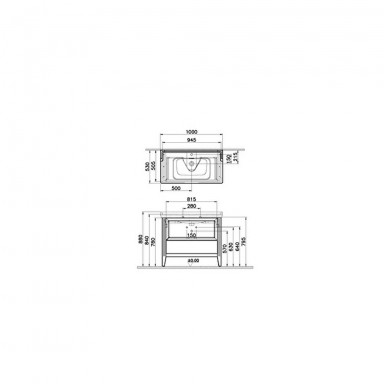 VitrA Valarte Single Drawer Matt White Vanity Unit & Single Tap Basin - 1000MM